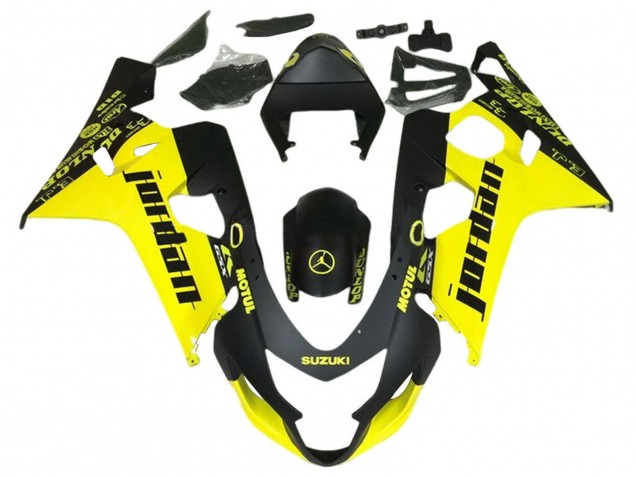 2004-2005 Suzuki GSXR 600 / GSXR 750 Motorcycle Fairings - Black Yellow Jordan UK Manufacturers