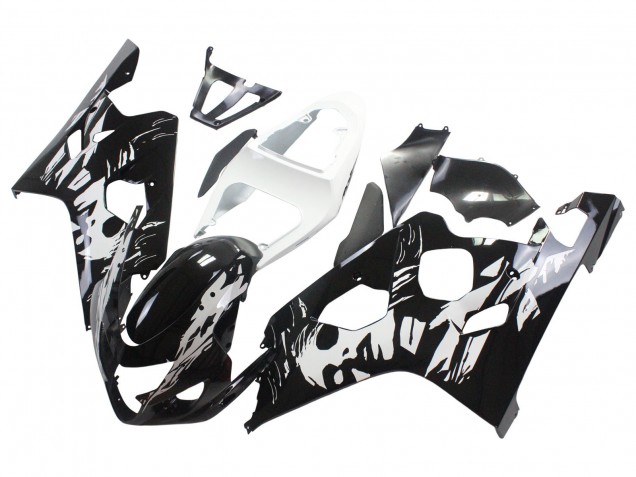 2004-2005 Suzuki GSXR 600 / GSXR 750 Motorcycle Fairing - White Black UK Manufacturers