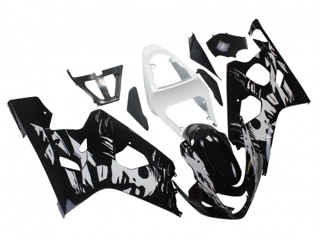 2004-2005 Suzuki GSXR 600 / GSXR 750 Motorcycle Fairing - White Black UK Manufacturers