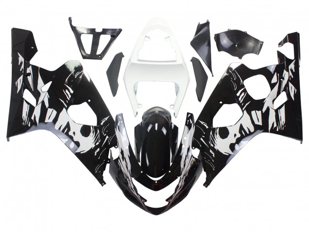 2004-2005 Suzuki GSXR 600 / GSXR 750 Motorcycle Fairing - White Black UK Manufacturers