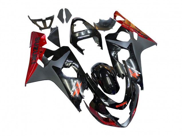 2004-2005 Suzuki GSXR 600 / GSXR 750 Motorcycle Fairings - Black Grey Red UK Manufacturers