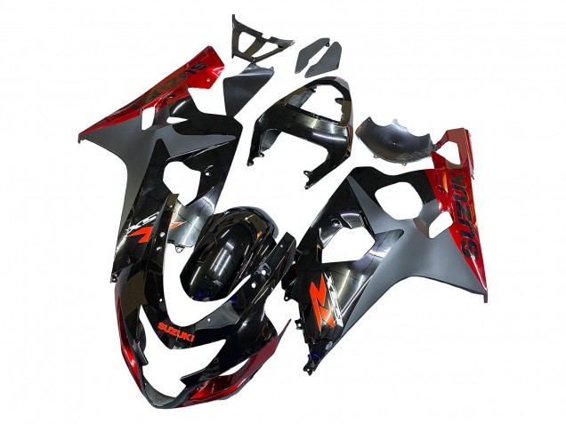 2004-2005 Suzuki GSXR 600 / GSXR 750 Motorcycle Fairings - Black Grey Red UK Manufacturers