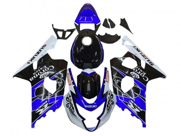 2004-2005 Suzuki GSXR 600 / GSXR 750 Motorcycle Fairing - White Blue Black Corona Motul UK Manufacturers