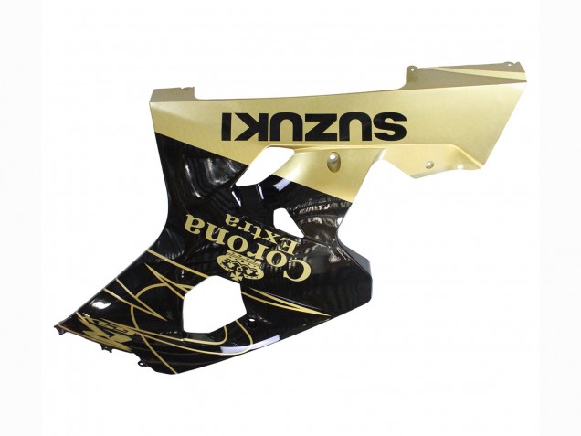 2004-2005 Suzuki GSXR 600 / GSXR 750 Motorcycle Fairings - Glossy Black Gold Corona UK Manufacturers
