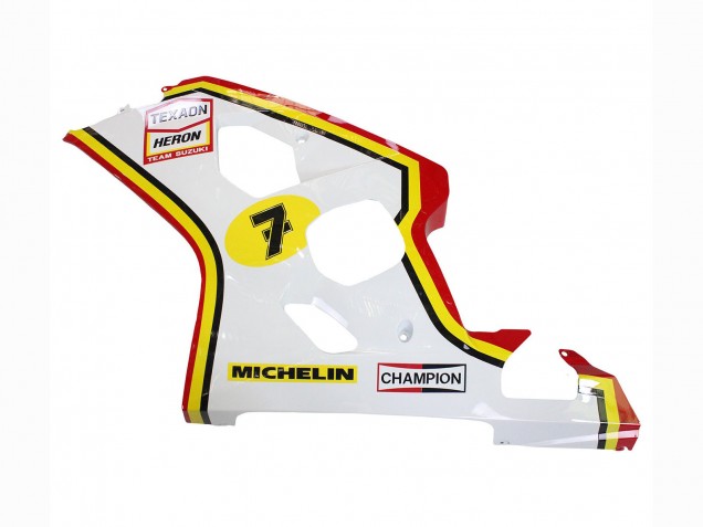2004-2005 Suzuki GSXR 600 / GSXR 750 Motorcycle Fairings - White Red Yellow Michelin Texaon Heron 7 UK Manufacturers