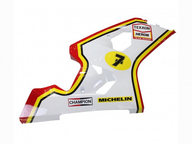 2004-2005 Suzuki GSXR 600 / GSXR 750 Motorcycle Fairings - White Red Yellow Michelin Texaon Heron 7 UK Manufacturers
