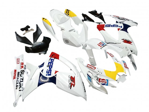 2006-2007 Suzuki GSXR 600 / GSXR 750 Motorcycle Fairings - White Red Yellow Motul UK Manufacturers