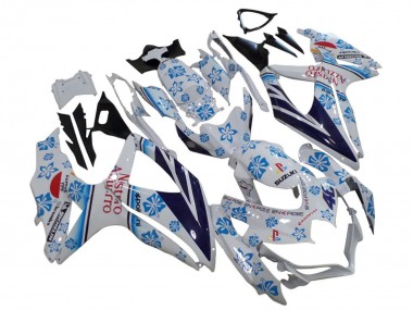 2006-2007 Suzuki GSXR 600 / GSXR 750 Motorcycle Fairings - White Blue Black Red Nastro Azzurro UK Manufacturers