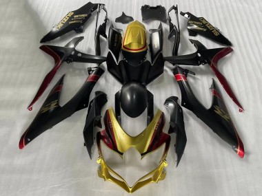 2006-2007 Suzuki GSXR 600 / GSXR 750 Motorcycle Fairings - Gold Matte Black Red UK Manufacturers