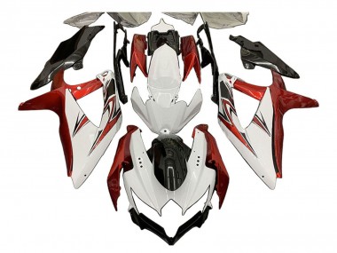 2008-2010 Suzuki GSXR 600 / GSXR 750 Motorcycle Fairings - White Orange Glossy Black UK Manufacturers