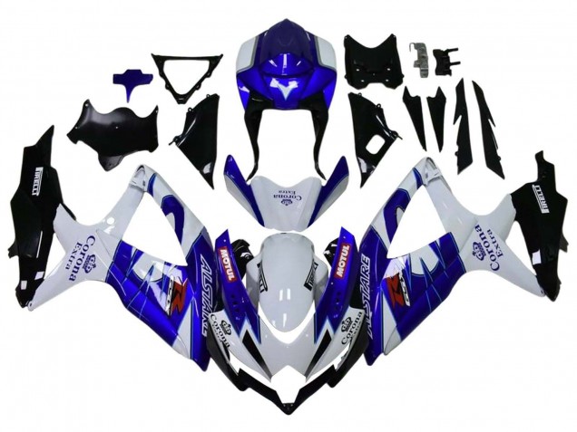 2008-2010 Suzuki GSXR 600 / GSXR 750 Motorcycle Fairings - White Blue Matte Black Red Motul UK Manufacturers