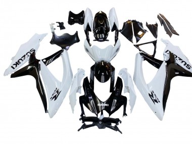 2008-2010 Suzuki GSXR 600 / GSXR 750 Motorcycle Fairing - White Black UK Manufacturers