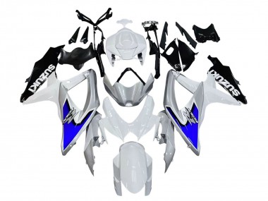 2008-2010 Suzuki GSXR 600 / GSXR 750 Motorcycle Fairings - White Silver Blue Black UK Manufacturers