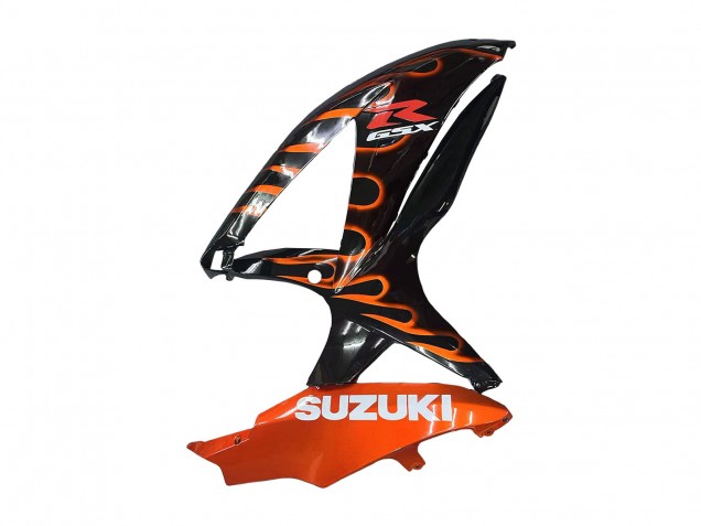 2008-2010 Suzuki GSXR 600 / GSXR 750 Motorcycle Fairings - Glossy Black Orange Flame UK Manufacturers