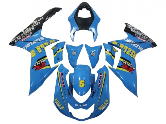 2011-2024 Suzuki GSXR 600 / GSXR 750 Motorcycle Fairings - Blue Yellow Black Rizla UK Manufacturers