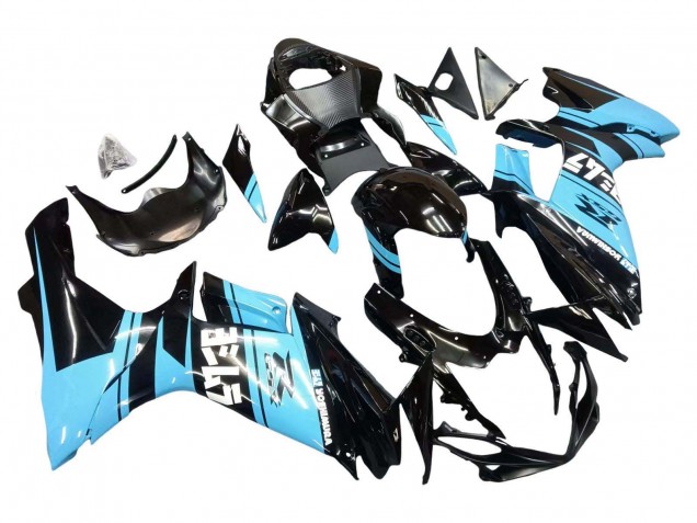 2011-2024 Suzuki GSXR 600 / GSXR 750 Motorcycle Fairings - Glossy Black Light Blue UK Manufacturers
