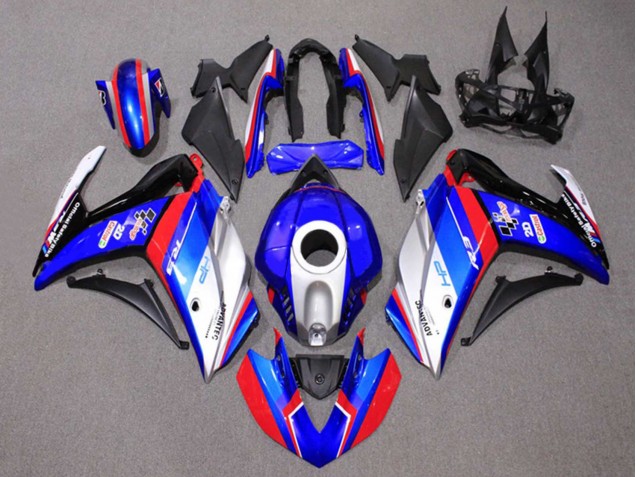 2015-2018 Yamaha YZF R3/R25 Motorcycle Fairings - Blue Silver Red Black Castrol UK Manufacturers