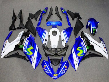 2015-2018 Yamaha YZF R3/R25 Motorcycle Fairings - White Blue Green MoviStar Monster UK Manufacturers