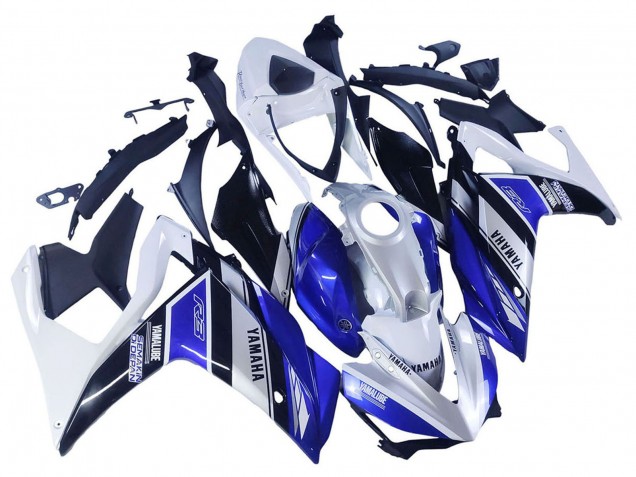 2015-2018 Yamaha YZF R3/R25 Motorcycle Fairings - White Blue Black Yamalube UK Manufacturers
