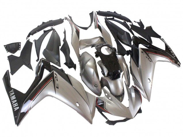 2015-2018 Yamaha YZF R3/R25 Motorcycle Fairings - Silver Black UK Manufacturers