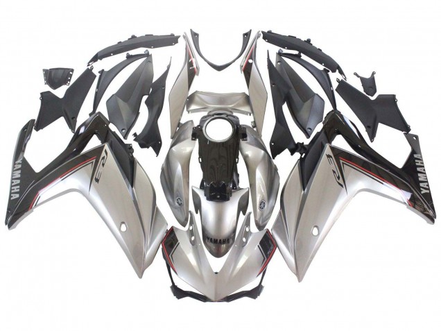 2015-2018 Yamaha YZF R3/R25 Motorcycle Fairings - Silver Black UK Manufacturers