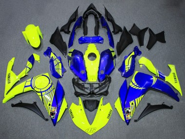 2015-2018 Yamaha YZF R3/R25 Motorcycle Fairings - Neon Yellow Blue Black 46 UK Manufacturers