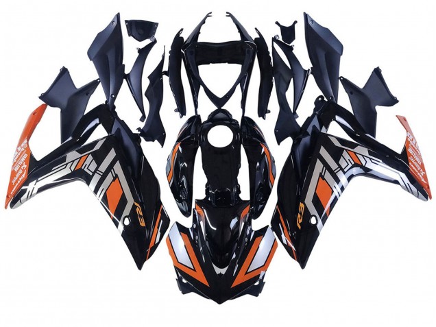 2015-2018 Yamaha YZF R3/R25 Motorcycle Fairings - Blue Orange Silver Yamalube UK Manufacturers