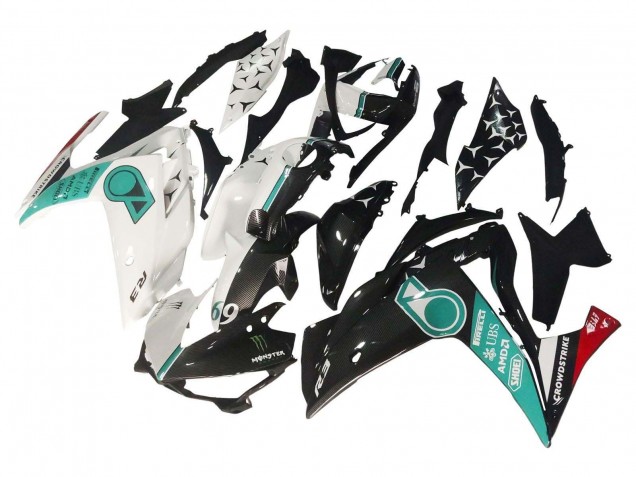 2015-2018 Yamaha YZF R3/R25 Motorcycle Fairings - White Green Glossy Black UK Manufacturers