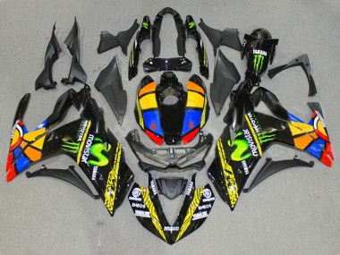 2015-2018 Yamaha YZF R3/R25 Motorcycle Fairings - Glossy Black Yellow White Blue ENEOS Monster MoviStar Color Wheel UK Manufacturers