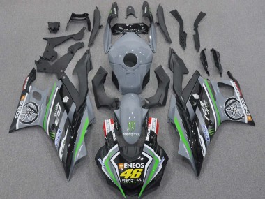 2015-2018 Yamaha YZF R3/R25 Motorcycle Fairings - Nardo Grey Green Black ENEOS Monster 46 UK Manufacturers