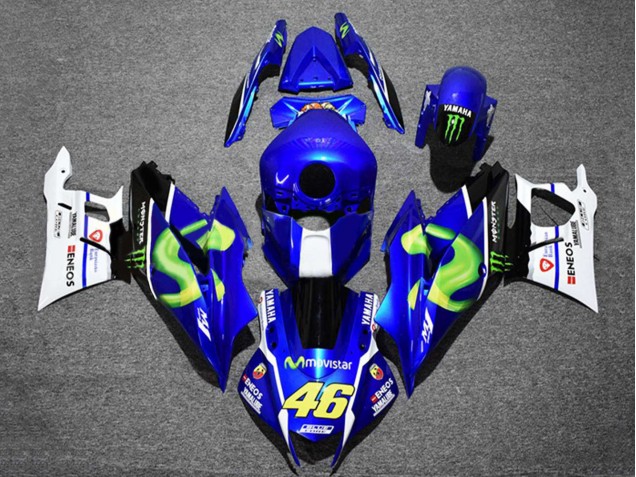 2019-2021 Yamaha YZF R3/R25 Motorcycle Fairings - Blue White Green Black Monster MoviStar ENEOS 46 UK Manufacturers