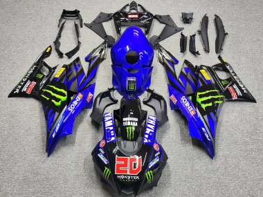 2022-2024 Yamaha YZF R3/R25 Motorcycle Fairings - Blue Green Black Monster ENEOS 20 UK Manufacturers