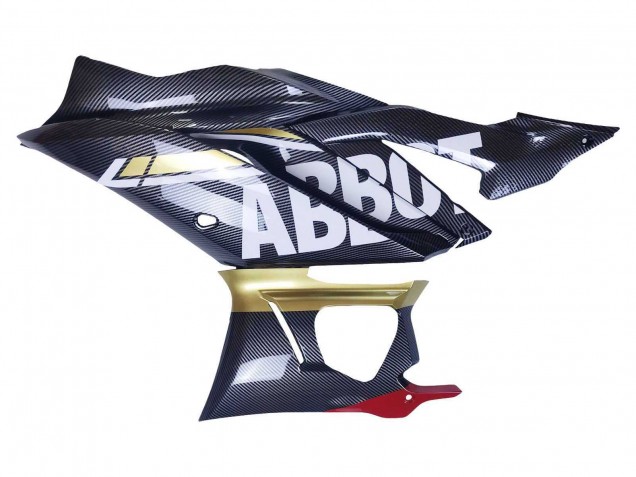 2022-2024 Yamaha YZF R3/R25 Motorcycle Fairings - Black Carbon Fiber Style Gold Red ABBOT UK Manufacturers
