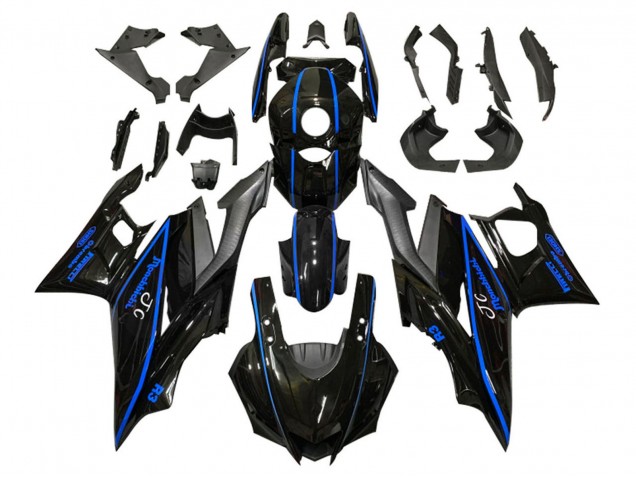 2022-2024 Yamaha YZF R3/R25 Motorcycle Fairings - Glossy Black Blue UK Manufacturers