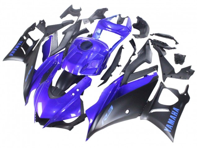 2022-2024 Yamaha YZF R3/R25 Motorcycle Fairing - Blue Matte Black UK Manufacturers