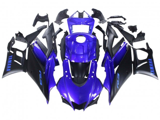 2022-2024 Yamaha YZF R3/R25 Motorcycle Fairing - Blue Matte Black UK Manufacturers