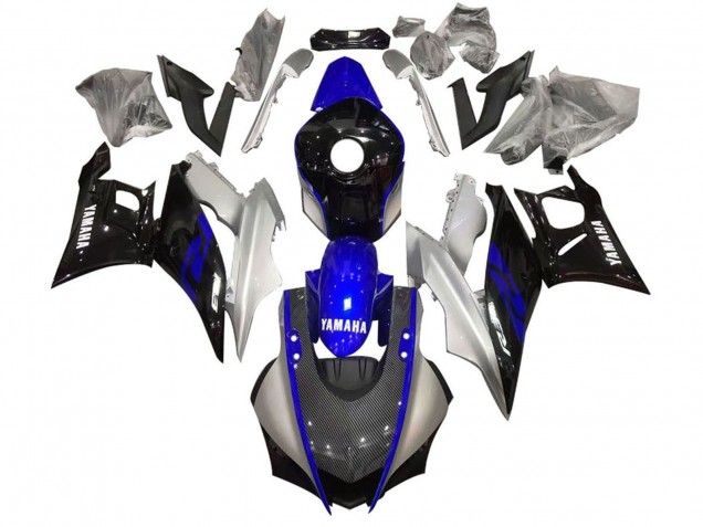2022-2024 Yamaha YZF R3/R25 Motorcycle Fairing - Silver Blue Black Carbon Fiber Style UK Manufacturers