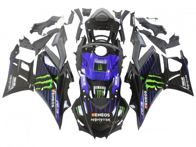 2022-2024 Yamaha YZF R3/R25 Motorcycle Fairings - Blue Green Black Monster Yamalube ENEOS UK Manufacturers