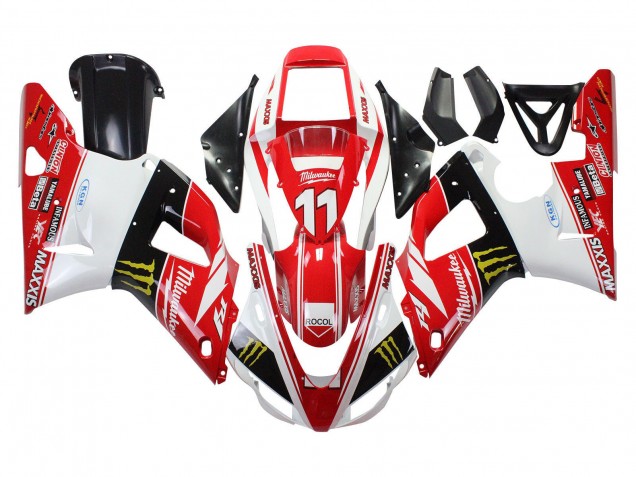 1998-1999 Yamaha YZF 1000 R1 Motorcycle Fairings - Red White Black Yellow Monster Milwaukee MAXXIS 11 UK Manufacturers