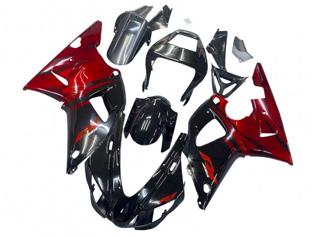 1998-1999 Yamaha YZF 1000 R1 Motorcycle Fairings - Glossy Black Red UK Manufacturers