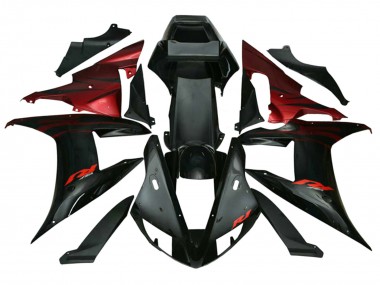 2002-2003 Yamaha YZF 1000 R1 Motorcycle Fairings - Red Black Flame UK Manufacturers
