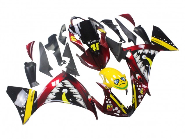2009-2011 Yamaha YZF 1000 R1 Motorcycle Fairings - Red Yellow Black Shark 46 UK Manufacturers