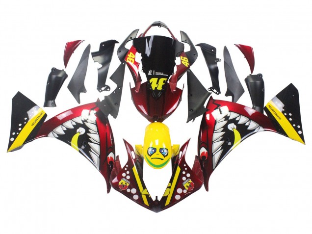 2009-2011 Yamaha YZF 1000 R1 Motorcycle Fairings - Red Yellow Black Shark 46 UK Manufacturers
