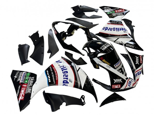 2009-2011 Yamaha YZF 1000 R1 Motorcycle Fairings - Glossy Black White Red Volvo Fimer Yamalube 87 UK Manufacturers