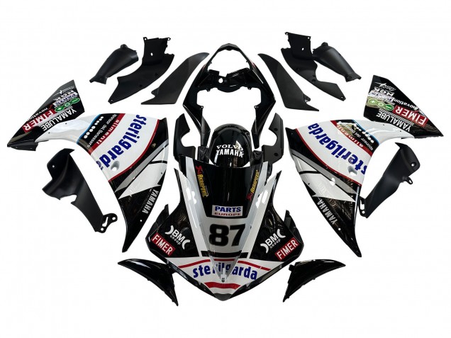 2009-2011 Yamaha YZF 1000 R1 Motorcycle Fairings - Glossy Black White Red Volvo Fimer Yamalube 87 UK Manufacturers