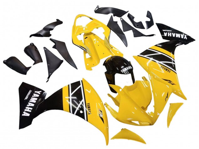 2009-2011 Yamaha YZF 1000 R1 Motorcycle Fairing Kits - Yellow White Black Stripe UK Manufacturers