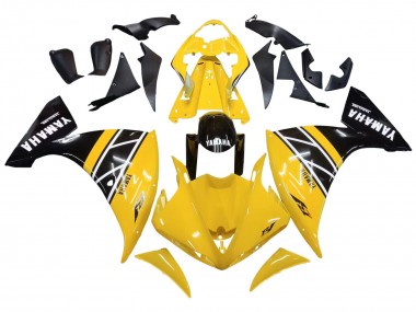 2009-2011 Yamaha YZF 1000 R1 Motorcycle Fairing Kits - Yellow White Black Stripe UK Manufacturers