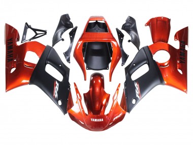 1998-2002 Yamaha YZF 600 R6 Motorcycle Fairings - Orange Matte Black UK Manufacturers