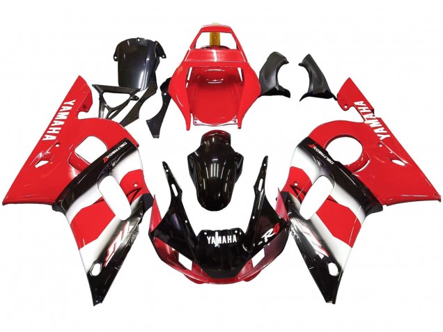 1998-2002 Yamaha YZF 600 R6 Motorcycle Fairing - Red White Glossy Black UK Manufacturers