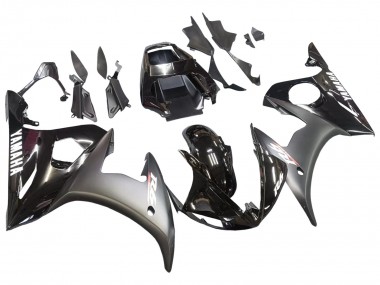 2006-2009 Yamaha YZF R6S Motorcycle Fairings - Glossy Black Matte Black White Decals UK Manufacturers